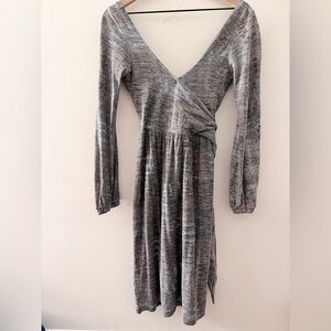 Diesel Low Back Wrap Wool blend Dress long sleeve S